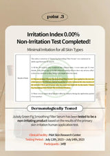 Certificate of non-irritation test for a skincare product with text and logo on a beige background.