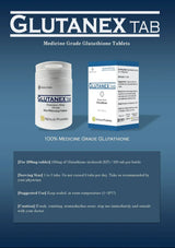 Glutanex Tab packaging with a blue background