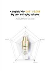 Rejuran skincare product with a geometric design and text about anti-aging solution on a white background