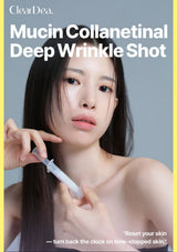 Model holding ClearDea Mucin Collanetinal Deep Wrinkle Shot for targeted anti-ageing care