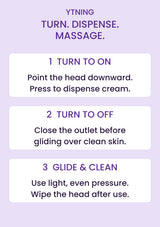 Three clear steps for the YTNING ON/OFF massage applicator
