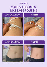 Original calf and abdomen comparison photographs, including measuring tape and applicator