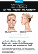 An informational infographic about hair loss and scalp examination, featuring labeled front and side views of a woman's face with red measurement lines and text explaining relative epidermal thickness and treatment areas.