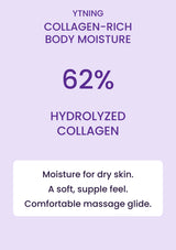 62 percent hydrolyzed collagen body cream for moisture and supple-feeling skin