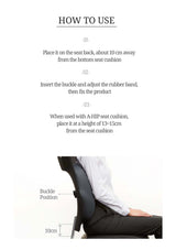 Instructions on how to use a product with a person sitting in a chair wearing a suit.