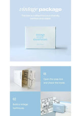 Instructions for building a vintage bathhouse using eco-friendly bamboo packaging.