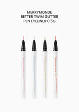 MERRYMONDE Better Twim Glitter Pen Eyeliner 0.5g — authentic Pink, Blue, Beige and Rose pens