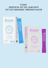 Fitany products including boxes and packets on a light blue background