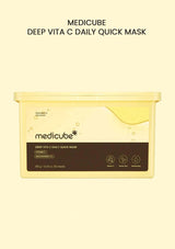 Medicube Deep Vita C Daily Quick Mask packaging on a beige background