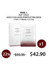 AIDA V-Collagen Power Lifting Mask with collagen complex diagram on a gradient background