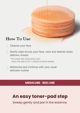Medicube Red Succinic Acid Peeling Pad (1 Box = 70 Pads) — An easy toner-pad step