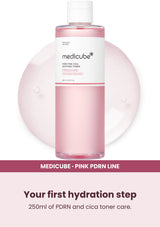 Medicube PDRN Pink Cica Soothing Toner — Your first hydration step. 250ml of PDRN and cica toner care.