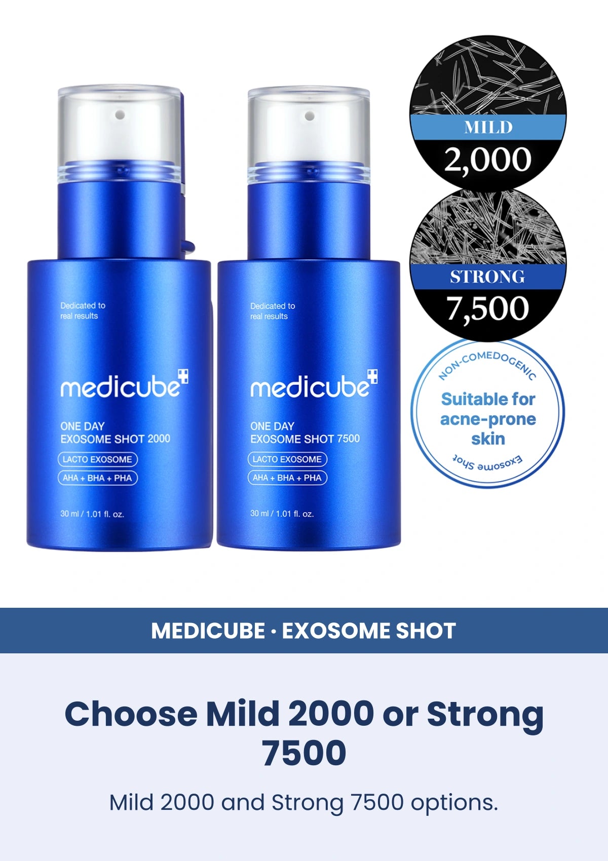 Medicube One Day Exosome Shot Mild 2000 | Strong 7500 (30ml) — Choose Mild 2000 or Strong 7500