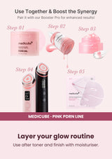 Medicube PDRN Pink Peptide Serum — Layer your glow routine. Use after toner and finish with moisturiser.