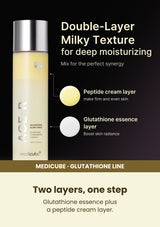 Medicube AGE-R Glutathione Glow Toner — Two layers, one step. Glutathione essence plus a peptide cream layer.