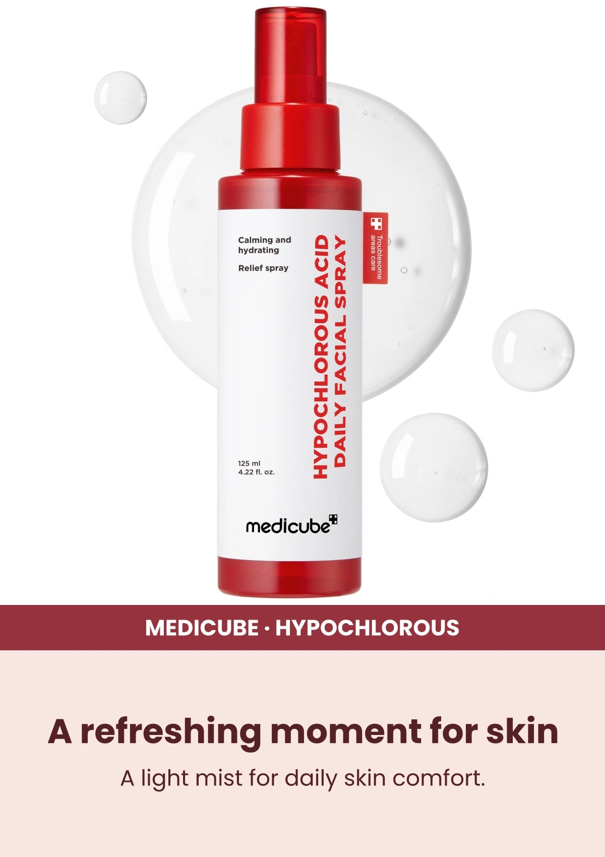 Medicube Hypochlorous Acid Daily Facial Spray 125ml — A refreshing moment for skin