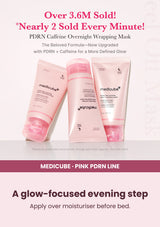Medicube PDRN Pink Caffeine Night Wrapping Mask — A glow-focused evening step. Apply over moisturiser before bed.