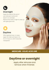 Medicube Kojic Acid Turmeric Gel Mask 4 Masks — Daytime or overnight. Apply after skincare and remove when finished.