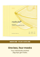 Medicube Kojic Acid Turmeric Gel Mask 4 Masks — One box, four masks. Four individually packed 28g Kojic gel masks.