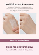 Medicube Collagen Firming Sun Cream SPF50+ 50ml — Blend for a natural glow. A peach tint for a fresh-looking finish.
