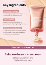 Medicube Collagen Firming Sun Cream SPF50+ 50ml — Skincare in your sunscreen. Collagen, ceramide and hyaluronic acid care.