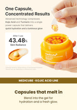 Medicube Kojic Acid Turmeric Capsule Cream 53g — Capsules that melt in. Blend into the gel for hydration and a fresh glow.