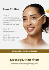Medicube Kojic Acid Turmeric Peel Shot 80ml — Massage, then rinse. Use after cleansing on dry skin.