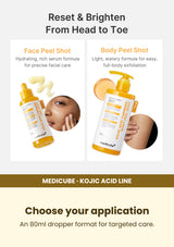 Medicube Kojic Acid Turmeric Peel Shot 80ml — Choose your application. An 80ml dropper format for targeted care.