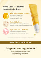 Medicube Kojic Acid Turmeric Eye Serum 30ml — Targeted eye ingredients. Caffeine and retinol with brightening moisture.