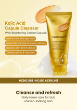 Medicube Kojic Acid Turmeric Capsule Cleanser 120g — Cleanse and refresh. Daily foam care for dull, uneven-looking skin.