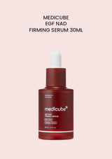 Medicube EGF NAD Firming Serum 30ml — authentic product packaging on the approved solid background