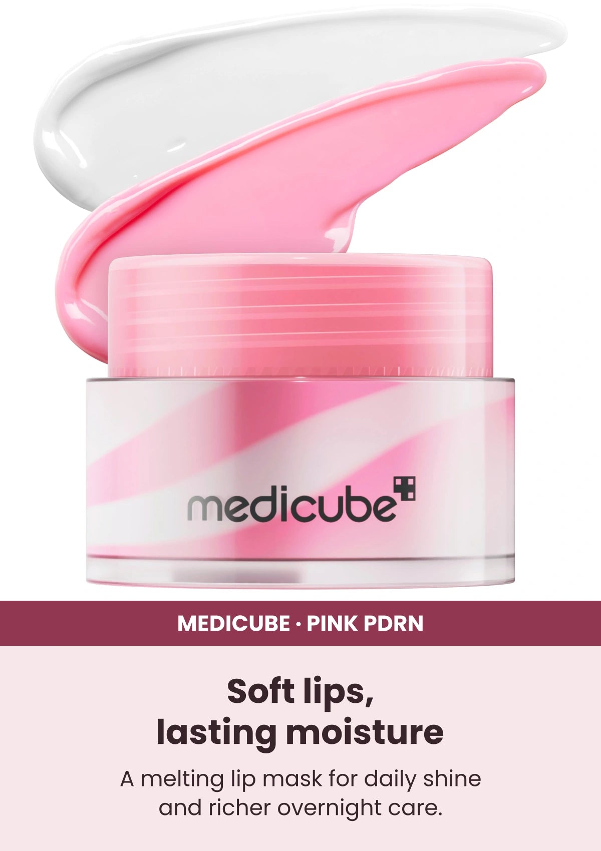 Medicube PDRN Lip Sleeping Mask — A moisture cushion for dry lips. A melting lip mask for daily shine and richer overnight care.