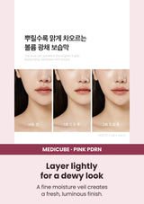Medicube PDRN Pink Glutathione Serum Mist — A glow you can build. A fine moisture veil creates a fresh, luminous finish.
