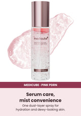 Medicube PDRN Pink Collagen Glow Jelly Mist Serum — Hydration at a spritz. One dual-layer spray for hydration and dewy-looking skin.