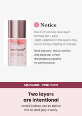 Medicube PDRN Pink Collagen Glow Jelly Mist Serum — Why the layers separate. Shake before use to blend the oil and jelly evenly.