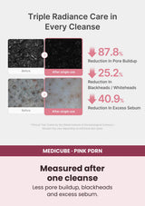 Medicube PDRN Pink Glutathione Capsule Cleansing Foam — Tested pore-cleansing performance. Less pore buildup, blackheads and excess sebum.