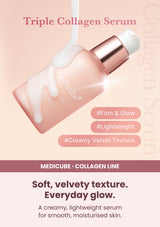 Medicube triple collagen serum 4 0 55ml — Soft, velvety texture. Everyday glow. A creamy, lightweight serum for smooth, moisturised skin.