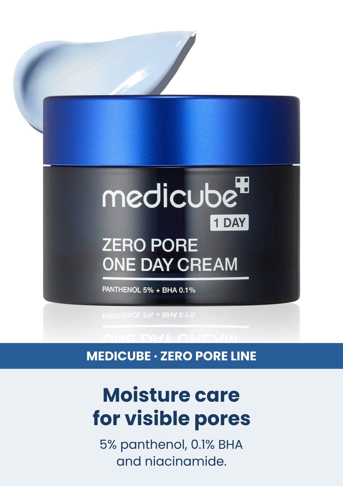 Medicube zero pore one day cream 50ml โ Moisture care for visible pores. 5% panthenol, 0.1% BHA and niacinamide.