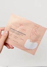 Neiborn Cell hydrogel collagen neck mask packaging held by a hand on a light background
