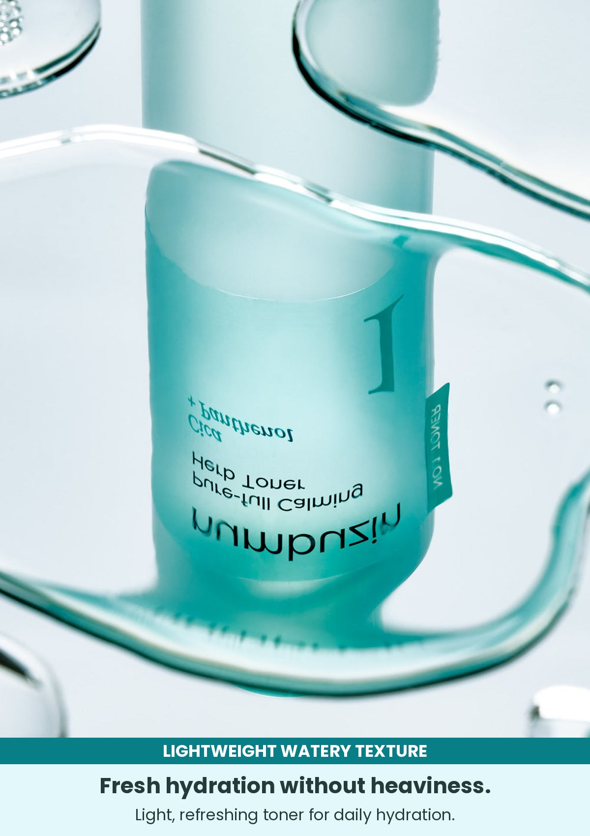 Numbuzin No.1 Pure-full Calming Herb Toner watery texture and current 300ml bottle