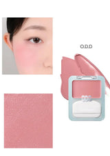 Makeup product with swatch and close-up of application on skin