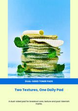 Numbuzin No.0 dual-sided toner pads stacked with centella leaves