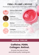 MEDICUBE PDRN Pink Caffeine Collagen Eye Patch key ingredients including retinol