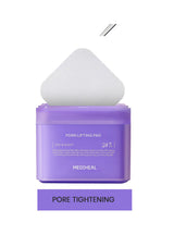 MEDIHEAL PDRN Lifting Pad packaging with a white puff on a white background