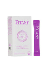 Fitany product packaging with a box and a single sachet on a white background