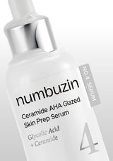 Numbuzin Ceramide AHA Glazed Skin Prep Serum bottle on a white background