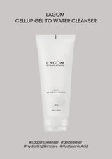 Tube of Lagom Cellup Gel to Water Cleanser on a gray background