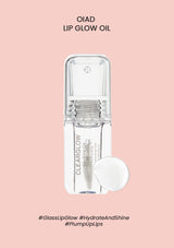 Clearglow lip oil bottle on a pink background
