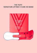 Red V-Care 4D band packaging with white applicator on a pink background