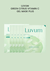 Luvum Green Citrus Vitamin C Gel Mask Plus packaging on a light green background